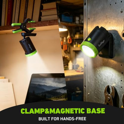 4-Pack Rechargeable LED Work Light, 360° Adjustable Spotlight with Magnetic Base & Clamp, Portable Clip Light for Garage, BBQ, Workshop, Construction, Car Repair, Household & Emergency Use - style: 4-Pack