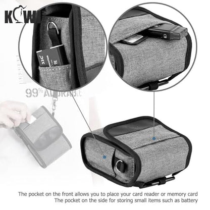 KIWIFOTOS Compact Camera Case Travel Pouch for Lumix ZS99 Sony RX100 VI ZV-1 II ZV-1F Ricoh GR IV III Canon SX740 G7XIII GR IIIx TG-6 TG-5 Kodak H35N FZ45 FZ55 Camera Bag - color: Digital Camera Case Gray