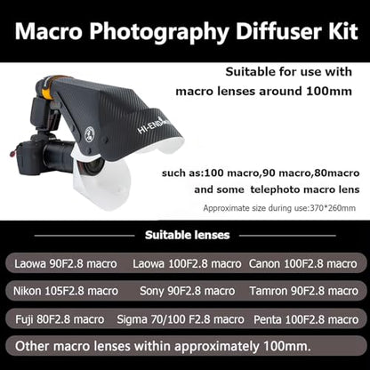 Macro Flash Diffuser Softbox for Insect/Jewelry/Stop Motion Photography, Compatible with 90-110mm Macro/Zoom Lenses, Portable Speedlite Softbox. - size: Large Size