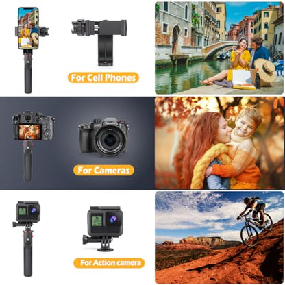 Smartphone Video Rig, Filmmaking Vlogging Cage, Phone Stabilizer Tripod Mount with Wireless Remote Shutter for All iPhone and Android Smartphones