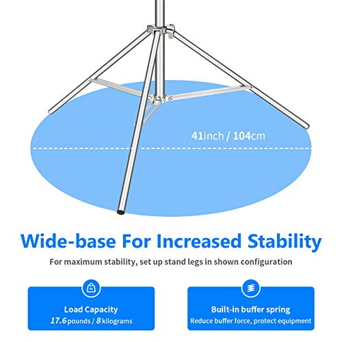 NEEWER 118"/3m Stainless Steel Light Stand, Spring Cushioned Heavy Duty Photography Tripod with 1/4" to 3/8" Universal Screw Adapter for Strobe, LED Video Light, Ringlight, Monolight, Softbox - style: ST-300SS