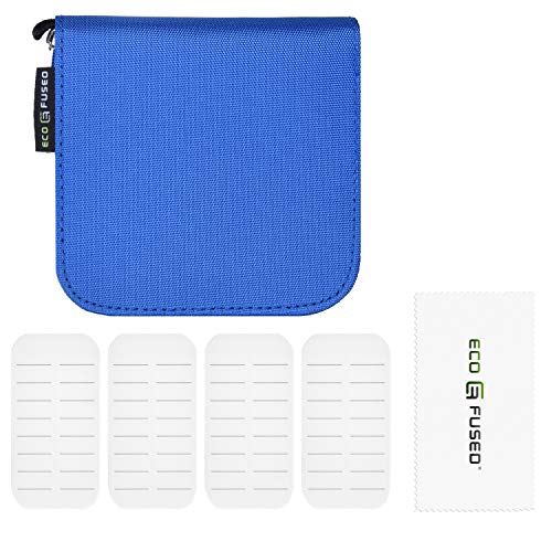Eco-Fused Memory Card Case - Fits up to 44x SD, SDHC, Micro SD, Mini SD and 4X CF - Holder with 44 Slots (Blue / 44 Slots - 1 Pack) - color: Blue / 44 slots - 1 pack