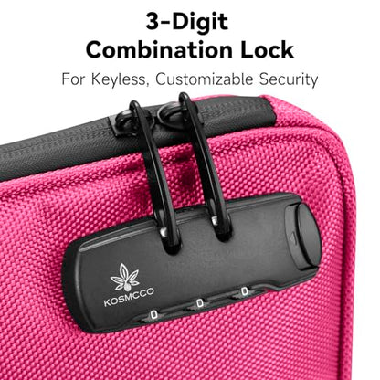 KOSMCCO Beach Locking Bag, Portable Safe, 9x7.5 Inch, Rose Red | Anti-Theft Design, Security Cable Included, Holds Phone Wallet and Keys, Ideal for Beach Pool Cruise and Travel - color: Rose Red