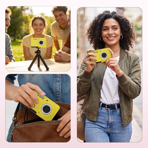 Case for Kodak PIXPRO FZ55,FZ55 accessories,Soft Silicone Protective Case,Comes with 2 Screen Protectors and 1 Wrist Strap - Yellow - color: Yellow