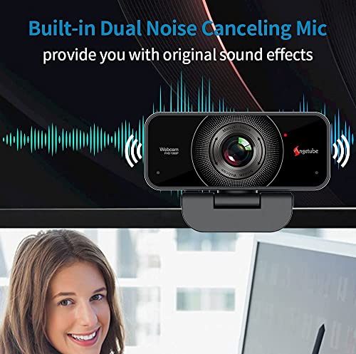 Angetube 1080P Webcam with Microphone - USB Computer Camera for Laptop/Desktop/Mac - HD PC Web Cam for Zoom/Skype/Teams/Xbox, Streaming | Video Conferencing | Calling