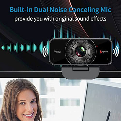 Angetube 1080P Webcam with Microphone - USB Computer Camera for Laptop/Desktop/Mac - HD PC Web Cam for Zoom/Skype/Teams/Xbox, Streaming | Video Conferencing | Calling