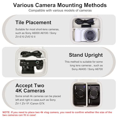 XANAD Hard Case for Sony a6400/a6700/a6100/a6000/a5000/a5100/ZV-E10/ZVE10 II or Fujifilm X100VI / X100V Digital Camera (Cream) - color: Cream
