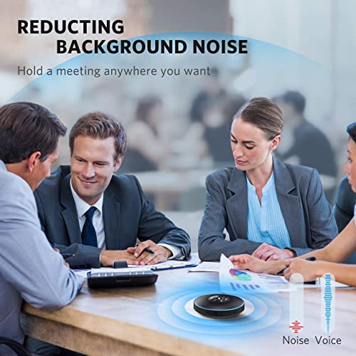 EMEET Bluetooth Speakerphone M2 Black Conference Speaker for 5-8 People Business Conference 360º Voice Pickup 4 AI Microphone Self-Adaptive Conference Call Speaker Skype USB Speakerphone - style: M2-8 People