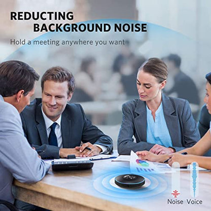 EMEET Bluetooth Speakerphone M2 Black Conference Speaker for 5-8 People Business Conference 360º Voice Pickup 4 AI Microphone Self-Adaptive Conference Call Speaker Skype USB Speakerphone - style: M2-8 People