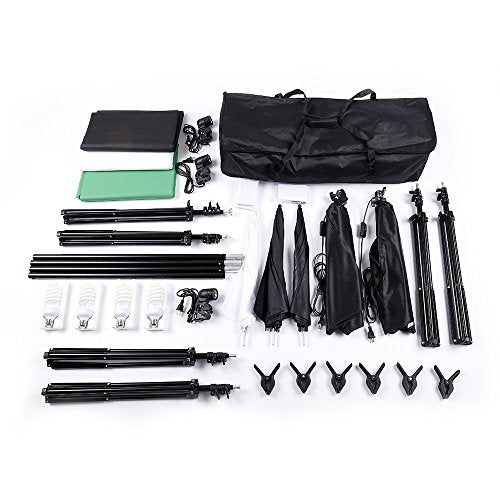 Photo Lighting Kit, 2M x 3M/6.6ft x 9.8ft Background Support System and 900W 6400K Umbrellas Softbox Continuous Lighting Kit for Photo Studio Product,Portrait and Video Shoot Photography