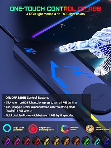 TopMade Wireless Charging Mouse Pad, RGB Gaming Mousepad, 35.4" x 15.8" Extra Large Waterproof Keyboard Desk Pad, Computer Desk Mat, Cosmic Planet (Includes 20W PD Power Adapter & 6.56ft Woven Cable) - color: RGB-Cosmic Planet-35.4"x15.8"-with Adapter