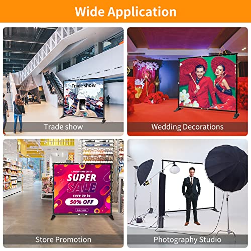 FUDESY 10 x 8ft Backdrop Banner Stand, Heavy Duty Adjustable Photo Background Stand Kit with Carrying Bag, Step and Repeat Frame Stand for Parties Wedding Trade Show Photo Booth Display - size: 8x10ft
