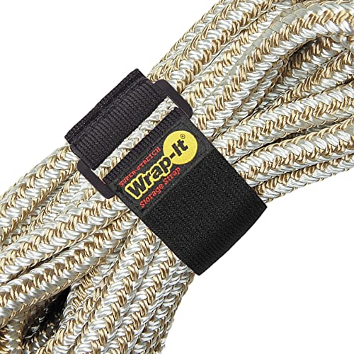 Super-Stretch Wrap-It Storage Straps (Assorted 8 Pack) - Elastic Hook and Loop Cinch Straps - Extension Cord Organizer, Hose, Rope and Cables Straps, Cord Wrap, Garage and RV Organization, Dad Gift - color: Black, size: Assorted 8-Pack (6",9",12",18")