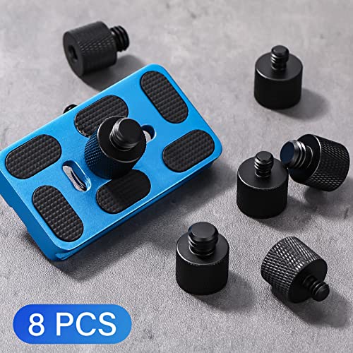 8 Pcs 1/4 to 3/8 & 3/8 to 1/4 Camera Tripod Adapter Male to Female Screw Camera Screw Adapter for Mount, Monitor Tripod Stand Microphone Stand Mic