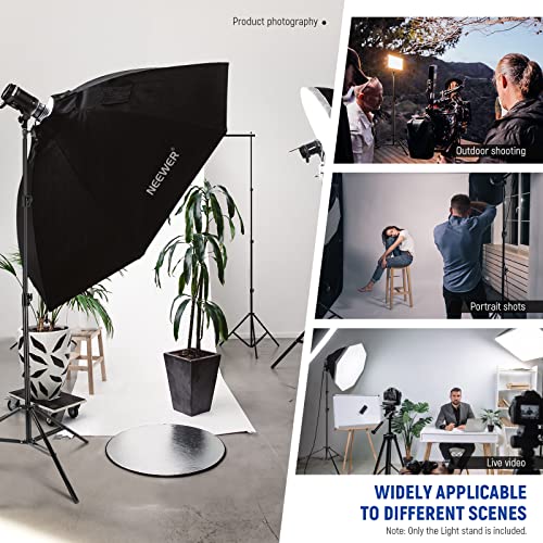 NEEWER 8.5ft/2.6m Air Cushioned Light Stand, Heavy Duty Metal Photography Tripod Stand with 1/4" to 3/8" Reversible Spigot, 3 Way Mounting Interface & Metal Locking Knobs, Max Load 5.5lb/2.5kg - size: 260cm