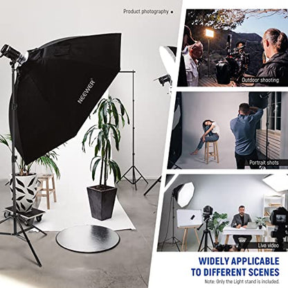 NEEWER 9.2ft/2.8m Air Cushioned Light Stand, Heavy Duty Metal Photography Tripod Stand with 1/4" to 3/8" Reversible Spigot, 3 Way Mounting Interface & Metal Locking Knobs, Max Load 5.5lb/2.5kg - size: 280cm