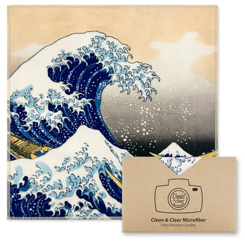 Large Microfiber Cleaning Cloths [5 Pack] – Classic Art “The Great Wave Off Kanagawa” Design, Premium Lens Cleaning Cloth for Cameras, Glasses, Screens & Electronics - color: The Great Wave Off Kanagawa, size: 5 Pack