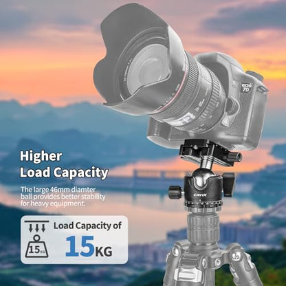 CAVIX 36mm Tripod Ball Head with Lever Release, Low Profile Heavy Duty Ball Head Mount with Arca Swiss Quick Release Plate for Camera Tripod Monopod DSLR Camcorder Telescope,Max Load 33lb/15kg(H-36F) - size: Ball Dia. 36mm
