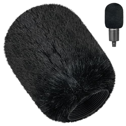 Pop Filter for Audio-Technica AT2020 Microphone，Mic Covers Foam with Furry Windscreen Muff Windshield Acoustic Recording Filter and Noise for AT2020USB AT2035 AT2040 AT2050 ATR2500 ATR2500X AT4040 - color: Furry-Black