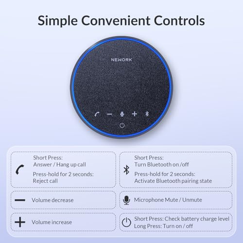 Conference Speakerphone, 3 AI Mics 360 Voice Pickup, Smart Noise Cancelling, Portable Speaker for Video Calls, Home Office & Small Team Meetings - color: FreeChat 101(3 Mics)