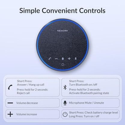 Conference Speakerphone, 3 AI Mics 360 Voice Pickup, Smart Noise Cancelling, Portable Speaker for Video Calls, Home Office & Small Team Meetings - color: FreeChat 101(3 Mics)