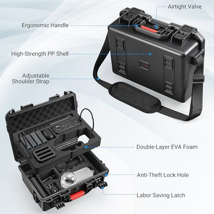 STARTRC VCR Carrying Case for Insta360 X4, Waterproof Travel Case Organizer for Insta 360 X4 Accessories with Double Layers, Large Storage, Hard Shell, for Charging Hub, Bullet Time, Metal Cage