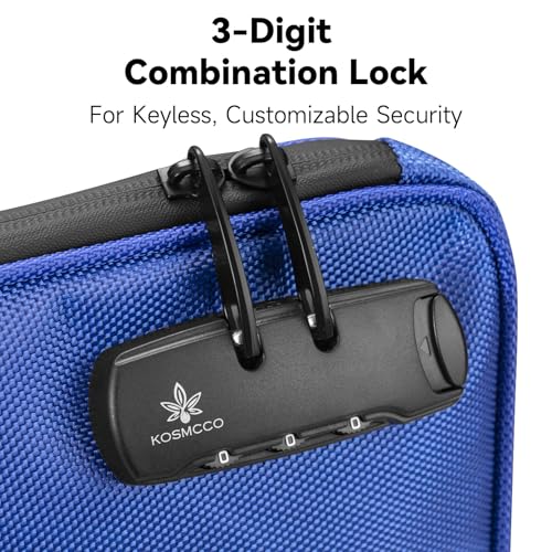 KOSMCCO Beach Locking Bag, Portable Safe, 9x7.5 Inch, Blue | Anti-Theft Design, Security Cable Included, Holds Phone Wallet and Keys, Ideal for Beach Pool Cruise and Travel - color: Blue