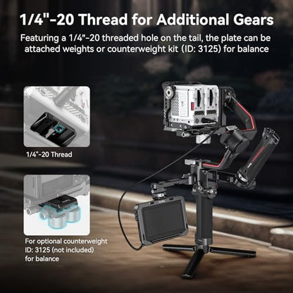 SmallRig 5" Quick Release Plate for Manfrotto-Type Designed for DJI RS 5 / RS 4 / RS 4 Pro/RS 2 / RSC 2 / Ronin-S/RS 3 / RS 3 Pro Gimbal