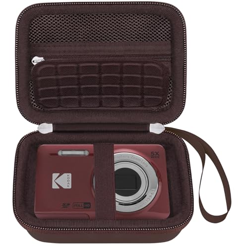 Elonbo Camera Carrying Case for KODAK PIXPRO FZ55/ FZ45/ FZ53/ FZ43 16MP Digital Camera, KODAK PIXPRO Camera Storage Holder Travel Bag, Mesh Bag Fits Batteries Cable Memory Card Card Reader, Brown - color: Brown