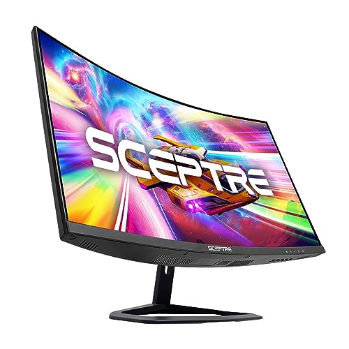 Sceptre New 27-inch Curved Gaming Monitor FreeSync 240Hz Plus DisplayPort HDMI 1ms 99% sRGB Build-in Speakers, R1500 Machine Black 2025 (C275B-FWT240 Series) - style: 27" Curved 240Hz