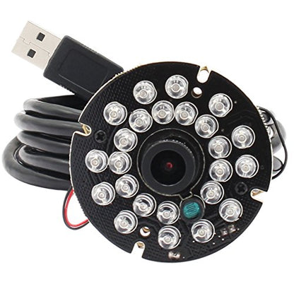 ELP 2mp Night Vision USB Camera Module Ir Infrared with Microphone for Computer Mini 1080P H.264 PC Security Camera Audio Video UVC USB2.0 Webcam Board CMOS AR0330 Lightburn Laser Camera for Laptop - size: Infrared lens