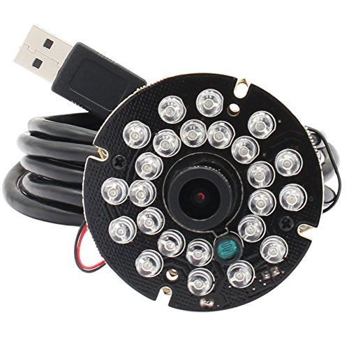 ELP 2mp Night Vision USB Camera Module Ir Infrared with Microphone for Computer Mini 1080P H.264 PC Security Camera Audio Video UVC USB2.0 Webcam Board CMOS AR0330 Lightburn Laser Camera for Laptop - size: Infrared lens