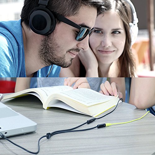 MillSO Headset Splitter for 2 TRRS Headphones or Mics - 3.5mm Jack Adapter TRRS 4-Pole Splitter Male to 2 Dual Female Adapter - size: 1 Feet - Standard