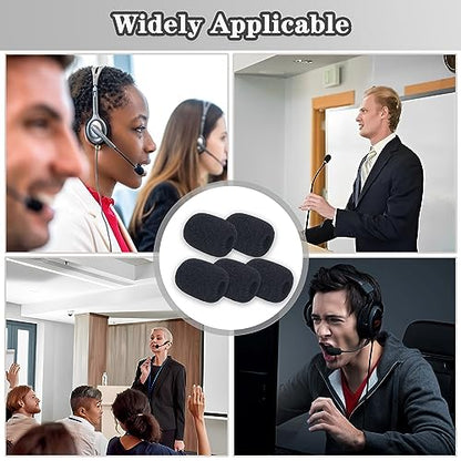 Headset Microphone Covers Foam, Lapel Headset Microphone Windscreen Sponge Foam Microphone Windscreen Mini Foam Cover for Variety of Headset Microphone Noise Reduction - 15 pack - size: 15pcs