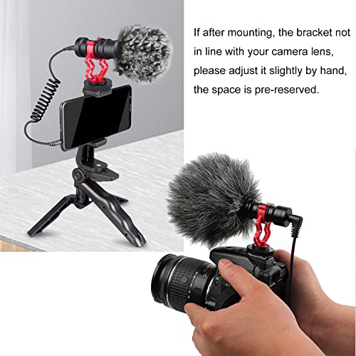 Shockmount for External Video Mic LUORNG 2PCS On Camera Microphone Shock Mount Holder Bracket with 1/4in Cold Shoe for RODE VideoMicro,MM1,VXR10,MCM-1,M80 Mini Cardioid Shotgun Microphone