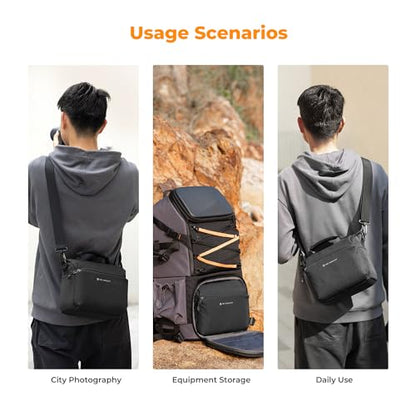 K&F CONCEPT Camera Sling Bag Small Crossbody Camera Case DSLR/SLR/Cute Compact Shoulder Photography Bags for Photographers - color: 01-black