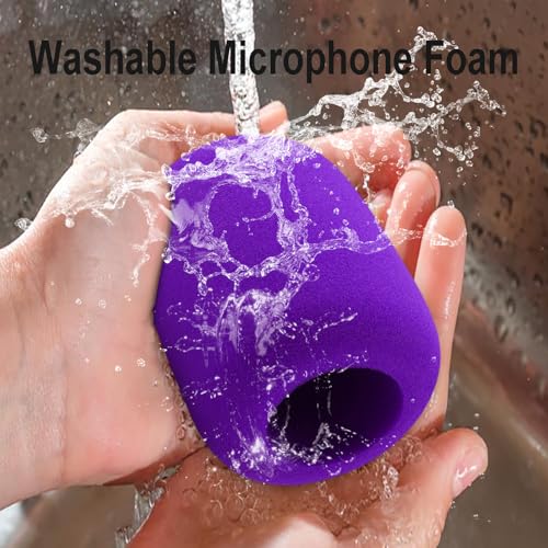 LEFXMOPHY Purple Windscreen for Rode Podmic Procaster Podcaster NT1 NT1-A NT2-A NT-USB K2 NT1000 NT2000 Pop Filter Replacement Foam Cover Pod Mic WS2 Microphone Wind screen