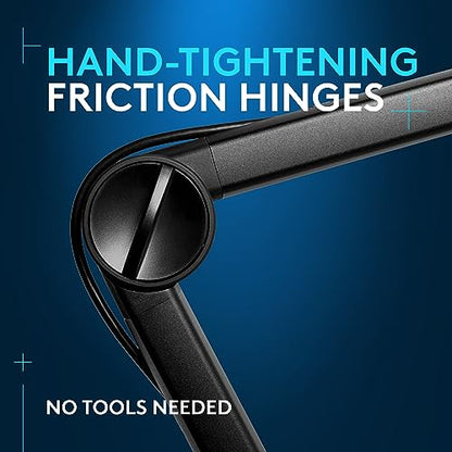 Logitech G Compass Premium Broadcast Boom Arm for Microphone, Internal Springs, Desktop Clamp and Built-in Cable Management, For Recording, Gaming, Streaming - Black