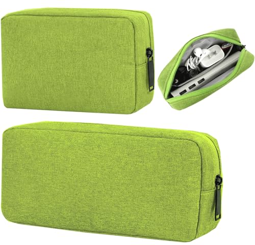 CAAORDKSO Electronics Accessories Organizer Pouch Bag, Electronic Organizer Travel Case Cord Storage Bag for Laptop Mouse Charger, Cable, Power Bank, Hard Drive, Various Accessories (Small+Big, Green) - color: Green (Small+Big)