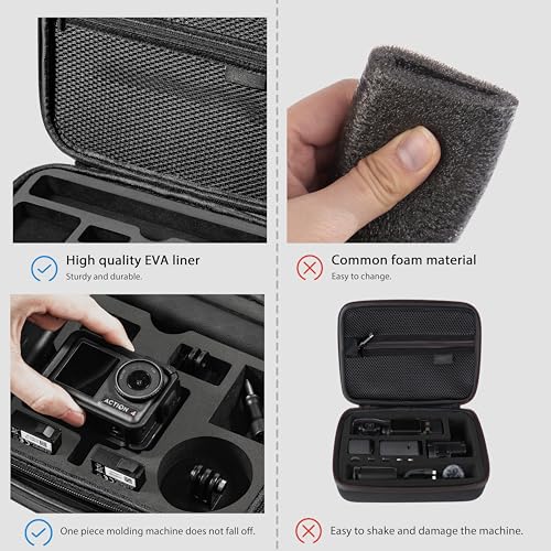 Tomat Action 5 Pro Carrying Case for DJI Osmo Action 5 Pro/Action 4 Camera Accessories Hard Shell Bag Travel Case Compatible with DJI Action 5 Pro/Action 4 Adventure