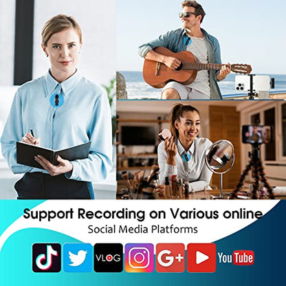 KASHEVI Wireless Lavalier Microphone for iPhone 14 Below - Mini Phone Microphones for Video Recording - 2 Clip on Lav Mic for YouTube Interview Vlog