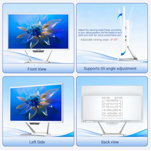 suevery All-in-One Desktop Computer, Core i5 16GB RAM 512GB SSD, HD Webcam Clear Calls,21.5 AIO Gaming pc,1080P Display, WiFi 6, Business All in One for Home Office Daily Use with Keyboard & Mouse