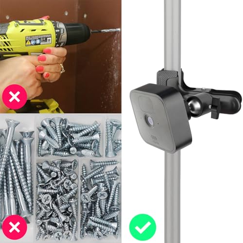 iTODOS 2 Pack Clip Clamp Mount for Blink Outdoor 4 (4th Gen)/(3rd Gen)/XT/XT2/Mini, Metal Holder, Camera Mount Attach Wherever You Like Without Tools - size: Blink Clamp Mount