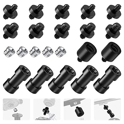 Neewer Camera Screw Adapter, 22 Pieces 1/4” to 1/4” and to 3/8” Tripod Mount Screw Adapter Converter Set for Camera Mount, Monopod, Ball Head, Flash Light Stand, Tripod — ST29 - style: ST29