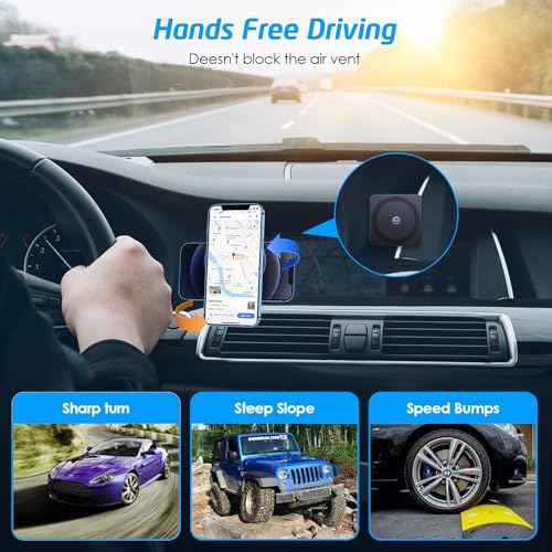 for MagSafe Car Mount, Phone Holders for Your Car & Magnetic Phone Holder for Car, Stick-On Design for Dashboard, Wall, Gym & Office, Universal Car Phone Holder with 1 Metal Plate