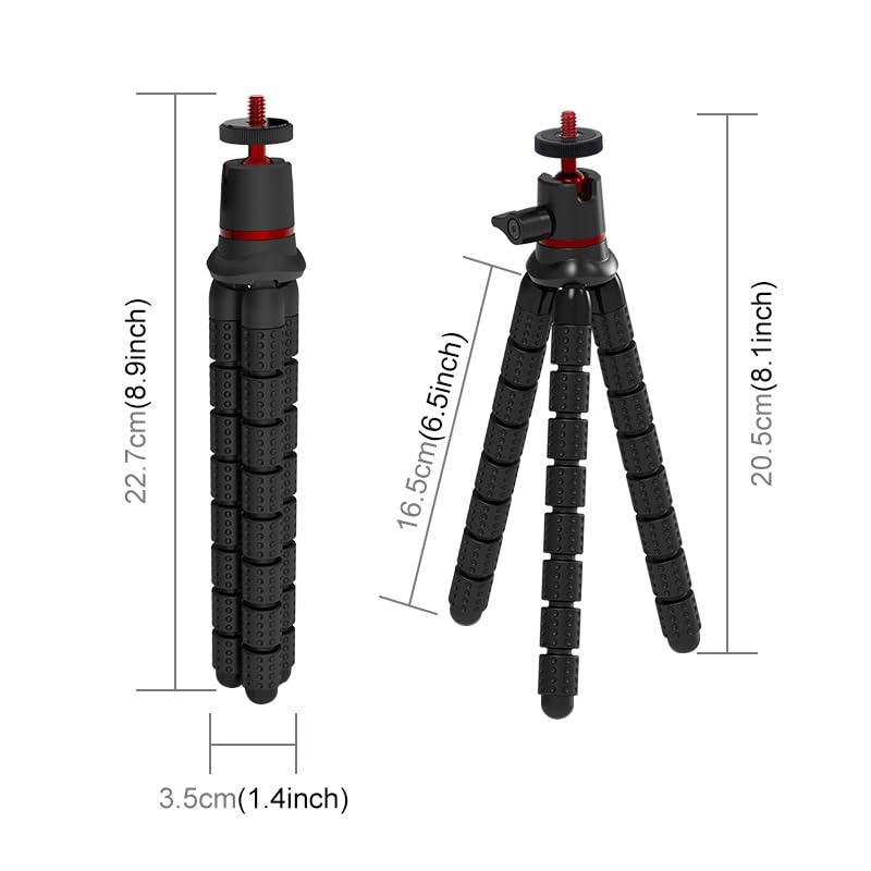 PULUZ Portable Phone Tripod with Wireless Remote and Clip, Flexible Cell Phone Tripod Stand for Video Recording/Vlogging/Selfie