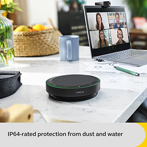 Jabra Speak2 75 SE (Second Edition) Wireless Bluetooth Speakerphone - 4 Noise-Cancelling Mics, 65mm Speakers - New Linking Feature - USB-A Dongle - Works with Zoom and Google Meet - Dark Grey - size: Bluetooth & USB-A Adapter, style: All Platforms