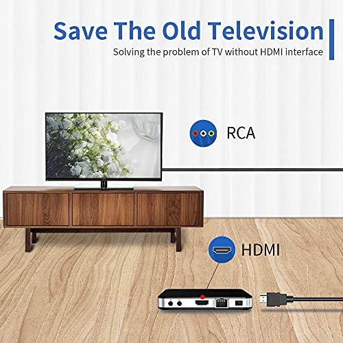 HDMI to RCA Cable, 1080P 5ft/1.5m HDMI Male to 3-RCA Video Audio AV Cable Connector Adapter Transmitter for TV HDTV DVD – Passive HDMI to RCA Connector Cable (no Signal Conversion)