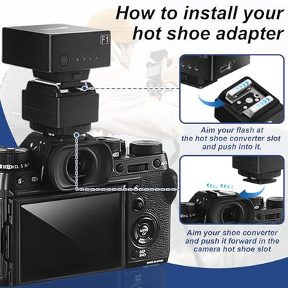MEDALight Standard Hot Shoe Adapter with Extra Pc sync Connection Port for Camera Connecting to Off-Camera Flash,Studio Light etc,.