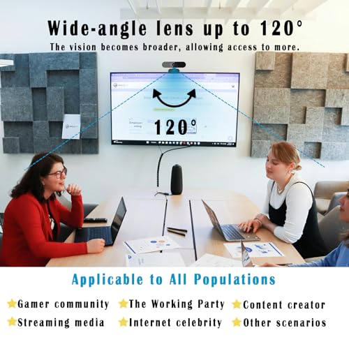 1080P Webcam for PC/Laptop, USB Webcam with Microphone, Noise Cancellation, Support Beauty, Plug & Play with Auto Light Correction for Video Calls, Live Streaming Gaming & Online Meeting